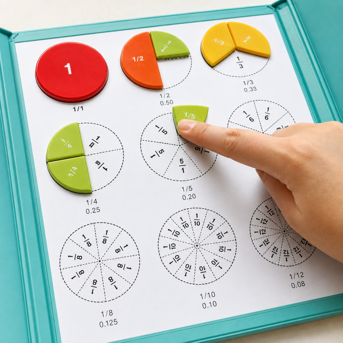 BreukenWijzer | magnetisch breukenboek voor meer vertrouwen bij het oefenen met breuken, procenten en decimalen